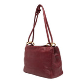 ロエベ アナグラム ショルダーバッグ ワインレッド レザー レディース LOEWE 【中古】