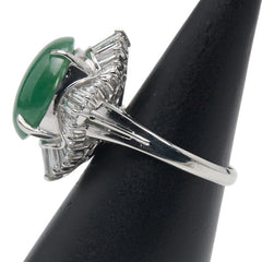 Pt900 プラチナ ヒスイ11.98ct ダイヤ2.13ct リング 指輪 レディース 13号 【中古】