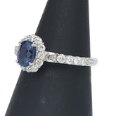 Pt900 プラチナ サファイア1.00ct ダイヤ0.57ct リング 指輪 レディース 11号 【中古】