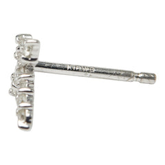K18WG ホワイトゴールド ダイヤ0.20ct 十字架 クロス スタッドピアス レディース 【中古】