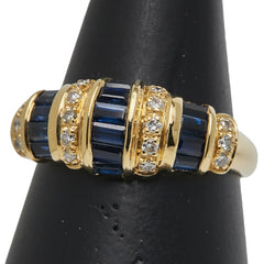 K18YG イエローゴールド サファイア1.16ct ダイヤ0.20ct リング 指輪 レディース 15号 【中古】