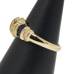 K18YG イエローゴールド サファイア1.16ct ダイヤ0.20ct リング 指輪 レディース 15号 【中古】