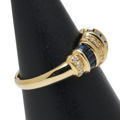 K18YG イエローゴールド サファイア1.16ct ダイヤ0.20ct リング 指輪 レディース 15号 【中古】