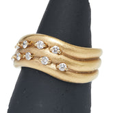 K18YG イエローゴールド ダイヤ0.24ct リング 指輪 レディース 12.5号 【中古】