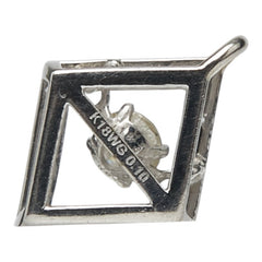 K18WG ホワイトゴールド ダイヤ0.10ct ひし形 モチーフ 1P ペンダントトップ レディース 【中古】