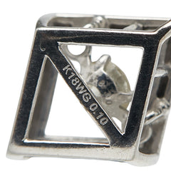 K18WG ホワイトゴールド ダイヤ0.10ct ひし形 モチーフ 1P ペンダントトップ レディース 【中古】