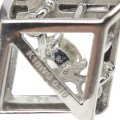 K18WG ホワイトゴールド ダイヤ0.10ct ひし形 モチーフ 1P ペンダントトップ レディース 【中古】