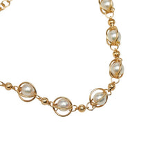 K18YG イエローゴールド アコヤパール5~5.5mm ブレスレット レディース 【中古】