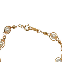 K18YG イエローゴールド アコヤパール5~5.5mm ブレスレット レディース 【中古】