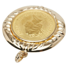 K24YG イエローゴールド K18YG イエローゴールド エリザベス2世 オーストラリア ナゲット15ドル金貨 1/10 OZ ペンダントトップ レディース 【中古】