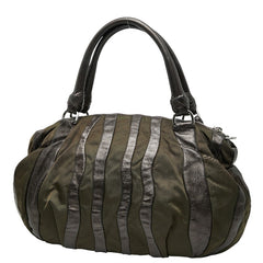 プラダ クリムソン ハンドバッグ ブラウン ナイロン レザー レディース PRADA 【中古】