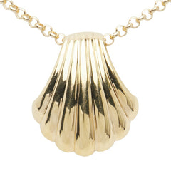 K18YG イエローゴールド アコヤパール約8mm ダイヤ0.13ct 貝 モチーフ ペンダントネックレス レディース 【中古】