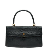 バリー オーストリッチ ハンドバッグ ブラック レザー レディース BALLY 【中古】