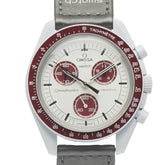 オメガ × スウォッチ スピードマスター ムーンスウォッチ MISSION TO PLUTO 腕時計 SO33M101 クオーツ ホワイト文字盤 セラミック ナイロン メンズ OMEGA 【中古】