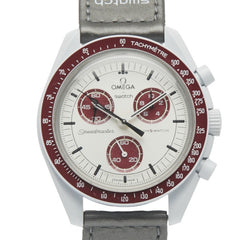 オメガ × スウォッチ スピードマスター ムーンスウォッチ MISSION TO PLUTO 腕時計 SO33M101 クオーツ ホワイト文字盤 セラミック ナイロン メンズ OMEGA 【中古】