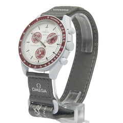 オメガ × スウォッチ スピードマスター ムーンスウォッチ MISSION TO PLUTO 腕時計 SO33M101 クオーツ ホワイト文字盤 セラミック ナイロン メンズ OMEGA 【中古】