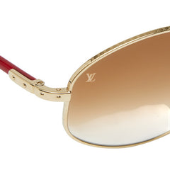 ルイ ヴィトン ロゴ サングラス Z0081U レッド ブラック ゴールド プラスチック メッキ レディース LOUIS VUITTON 【中古】