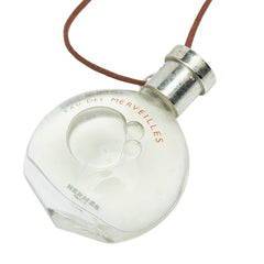 エルメス eau des merveilles ネックレス 香水 クリア ブラウン ガラス レディース HERMES 【中古】