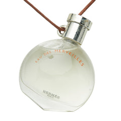 エルメス eau des merveilles ネックレス 香水 クリア ブラウン ガラス レディース HERMES 【中古】