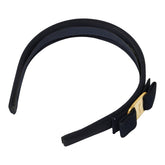 サルヴァトーレフェラガモ ヴァラリボン カチューシャ ネイビー ゴールド キャンバス メッキ レディース Salvatore Ferragamo 【中古】