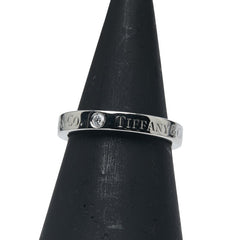 ティファニー バンド 3Pダイヤ リング 指輪 Pt950 プラチナ レディース TIFFANY&Co. 【中古】