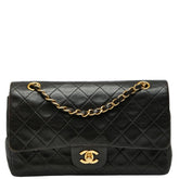 シャネル マトラッセ ココマーク Wフラップ チェーン ショルダーバッグ ハンドバッグ ブラック ラムスキン レディース CHANEL 【中古】