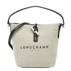 ロンシャン ロゾ LONGCHAMP ハンドバッグ ショルダーバッグ 2WAY 10159 ベージュ ブラック キャンバス レザー レディース Longchamp 【中古】
