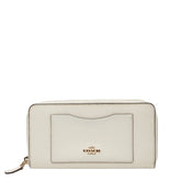 コーチ 長財布 ラウンドファスナー ホワイト レザー レディース COACH 【中古】