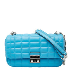 マイケルコース トライベッカ ラージ チェーン ショルダーバッグ ハンドバッグ ブルー レザー レディース Michael Kors 【中古】