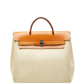 エルメス エールバッグ アドPM ハンドバッグ ベージュ ブラウ トワルアッシュ レザー レディース HERMES 【中古】