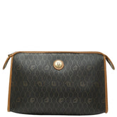 ディオール ハニカム クラッチバッグ ブラック ブラウン PVC レザー レディース Dior 【中古】