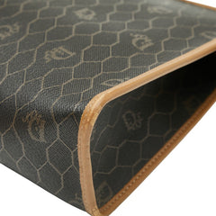 ディオール ハニカム クラッチバッグ ブラック ブラウン PVC レザー レディース Dior 【中古】