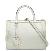 フェンディ プチ トゥージュール ハンドバッグ ショルダーバッグ 2WAY 8BH253 ホワイト ゴールド レザー レディース FENDI 【中古】