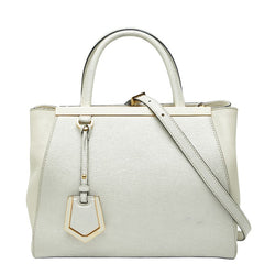 フェンディ プチ トゥージュール ハンドバッグ ショルダーバッグ 2WAY 8BH253 ホワイト ゴールド レザー レディース FENDI 【中古】