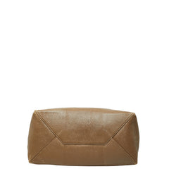 セリーヌ ホリゾンタルカバ トートバッグ イエロー ブラウン レザー レディース CELINE 【中古】