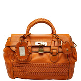 グッチ ウーヴンウェブ ハンドバッグ 263945 ブラウン レザー レディース GUCCI 【中古】