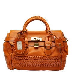 グッチ ウーヴンウェブ ハンドバッグ 263945 ブラウン レザー レディース GUCCI 【中古】