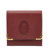 カルティエ マストライン コインケース ワインレッド ゴールド レザー レディース CARTIER 【中古】