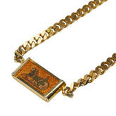 セリーヌ ロゴプレート 馬車 ネックレス ゴールド メッキ レディース CELINE 【中古】