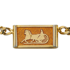 セリーヌ ロゴプレート 馬車 ネックレス ゴールド メッキ レディース CELINE 【中古】