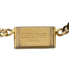 セリーヌ ロゴプレート 馬車 ネックレス ゴールド メッキ レディース CELINE 【中古】
