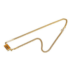 セリーヌ ロゴプレート 馬車 ネックレス ゴールド メッキ レディース CELINE 【中古】