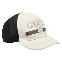 グッチ ロゴ キャップ ベースボールキャップ サイズ:XL 60cm 426887 アイボリー マルチカラー レザー ナイロン メンズ GUCCI 【中古】