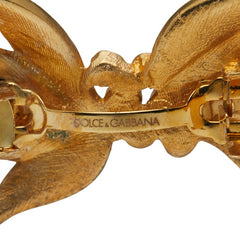 ドルチェアンドガッバーナ フラワーモチーフ ブローチ ゴールド メッキ フェイクパール レディース DOLCE&GABBANA 【中古】