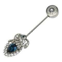 ドルチェアンドガッバーナ ラインストーン ブローチ シルバー ブルー SV925 シルバー レディース DOLCE&GABBANA 【中古】