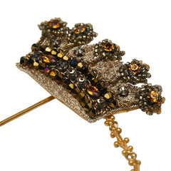 ドルチェアンドガッバーナ 王冠 クラウン モチーフ ラインストーン ブローチ ゴールド メッキ レディース DOLCE&GABBANA 【中古】