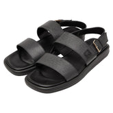 ルイ ヴィトン サンダル ストラップ サイズ:8 1/2 ブラック レザー メンズ LOUIS VUITTON 【中古】