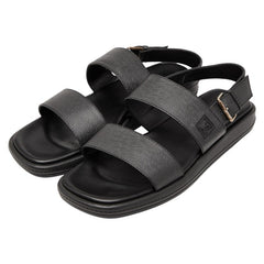 ルイ ヴィトン サンダル ストラップ サイズ:8 1/2 ブラック レザー メンズ LOUIS VUITTON 【中古】