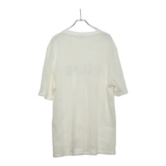 セリーヌ 22SS ロゴ メッシュ Tシャツ オーバーサイズ サイズ:L 2X59A950P ホワイト ブラック コットン メンズ CELINE 【中古】