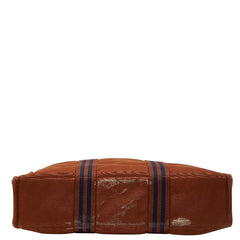 エルメス フールトゥ トートMM トートバッグ ブラウン ネイビー キャンバス レディース HERMES 【中古】